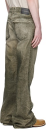 COÛT DE LA LIBERTÉ Khaki Jimmy Ecru Twill Flare Jeans