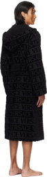 Versace Underwear Black Allover Robe