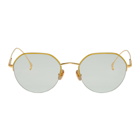 Issey Miyake Men Gold and Yellow Pant V Sunglasses