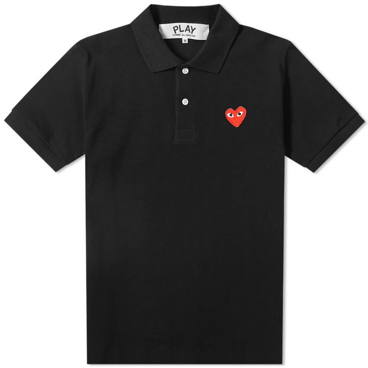 Photo: Comme des Garcons Play Polo Shirt Black & Red