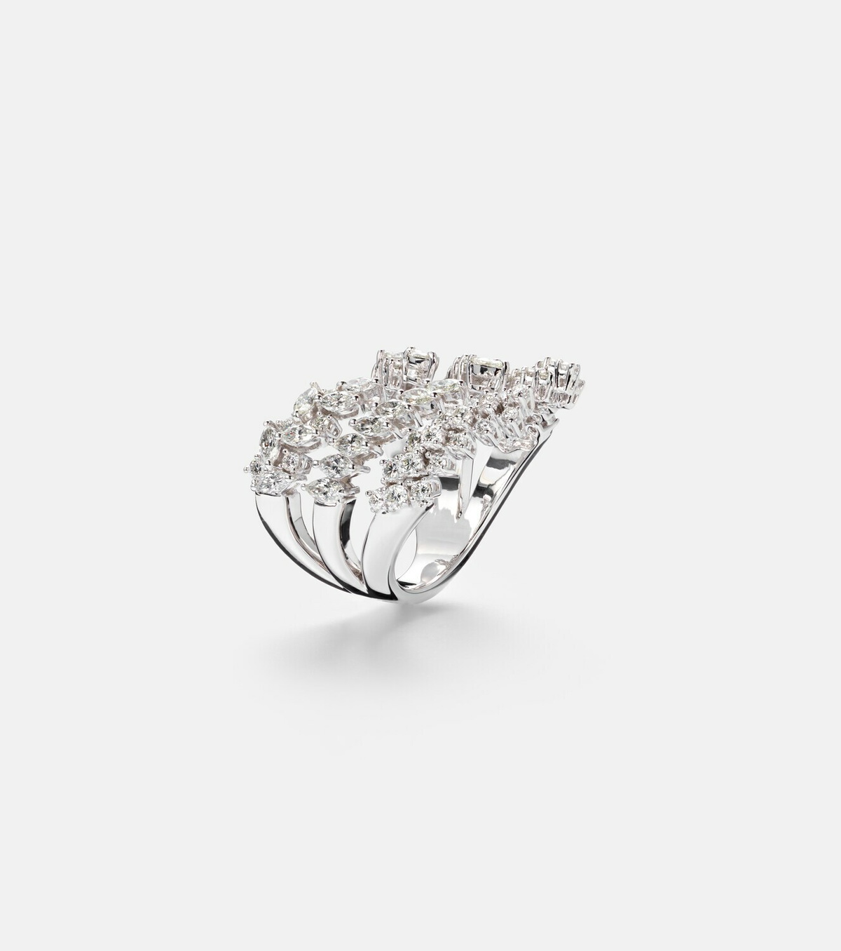 Yeprem Y-Not 18kt white gold ring with diamonds