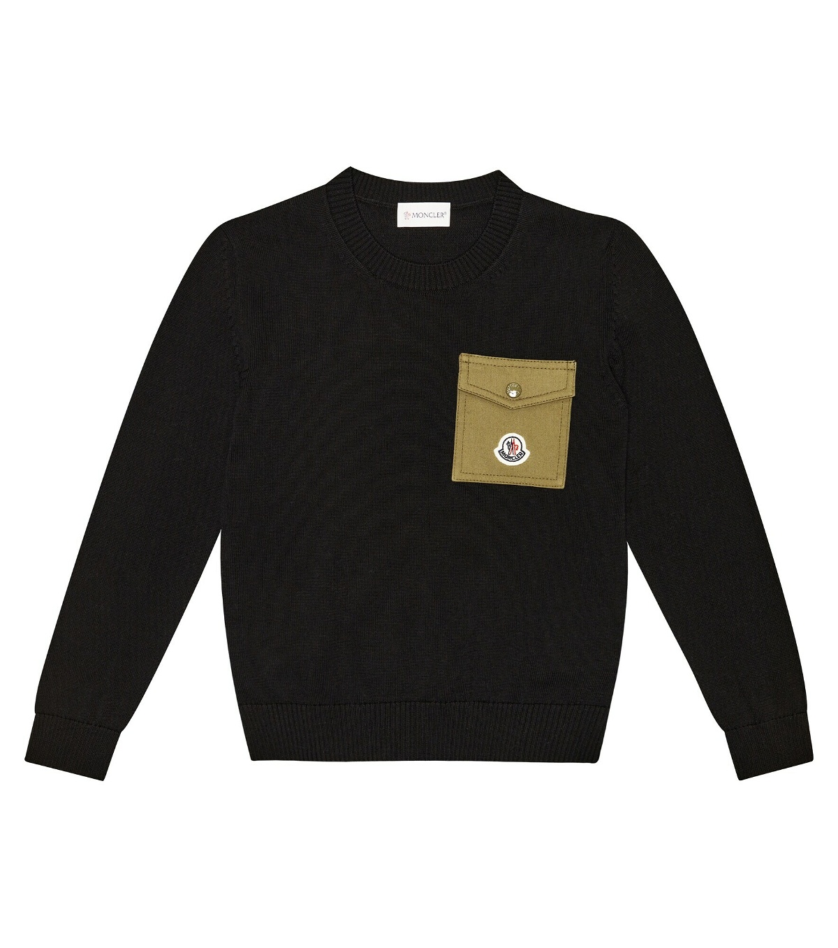 Photo: Moncler Enfant - Ribbed-knit logo sweater