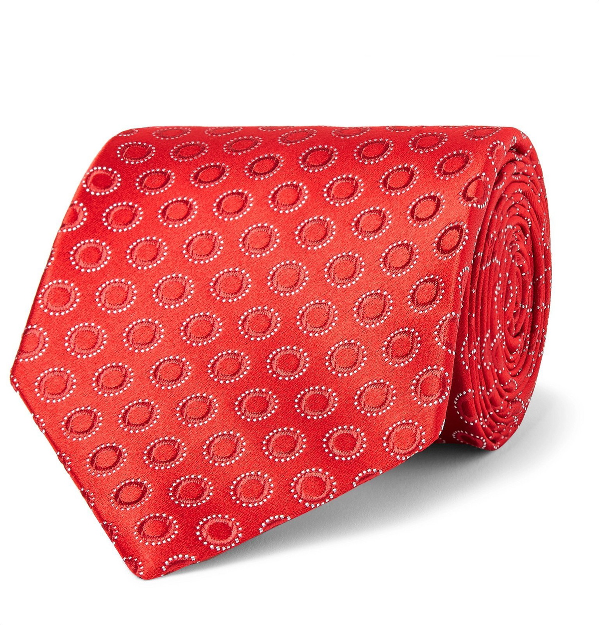 Charvet - 8.5cm Embroidered Silk Tie - Red Charvet