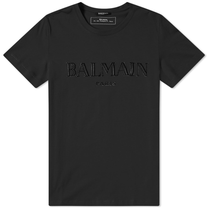 Photo: Balmain Classic Paris Logo Tee