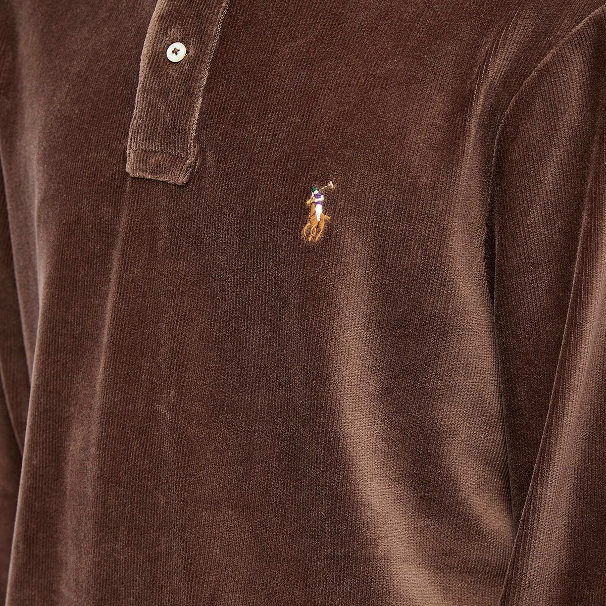 Polo Ralph Lauren Men's Long Sleeve Cord Polo Shirt in Circuit
