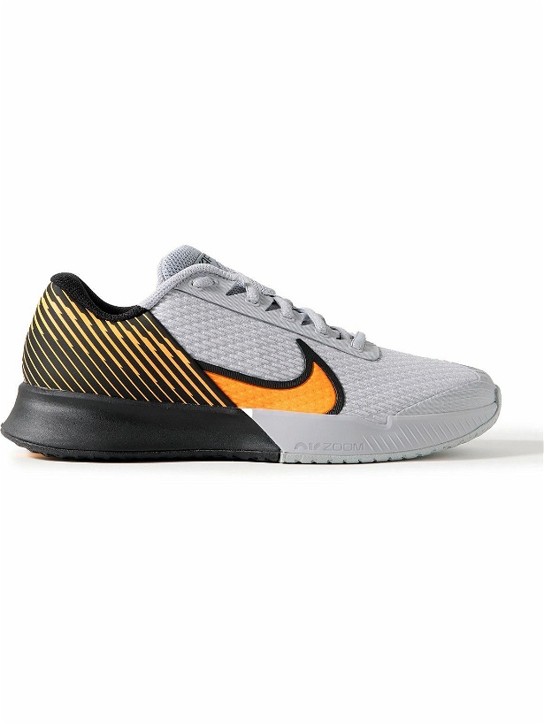 Photo: Nike Tennis - NikeCourt Air Zoom Vapor Pro 2 Rubber-Trimmed Mesh Tennis Sneakers - Gray