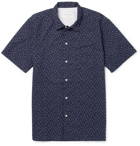 Officine Generale - Slim-Fit Printed Cotton Shirt - Men - Navy