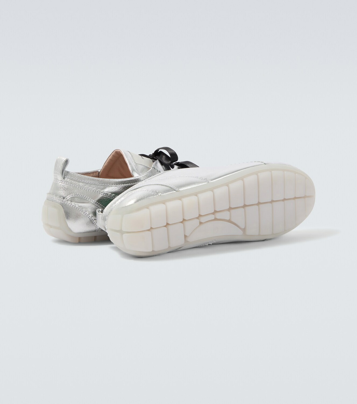 Simone Rocha Ballerina Grip metallic leather sneakers