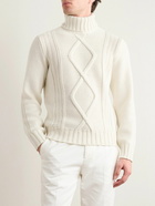 Brunello Cucinelli - Cable-Knit Cashmere Rollneck Sweater - White