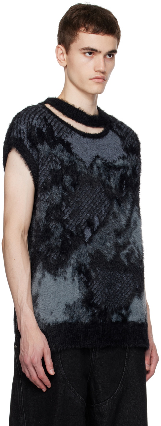 Feng Chen Wang Gray Landscape Painting Sweater