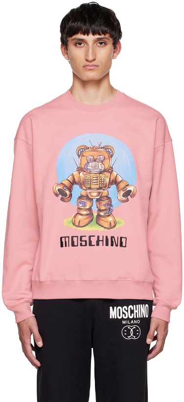 Photo: Moschino Pink Robot Bear Sweatshirt