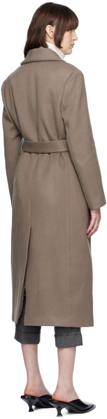 Nothing Written SSENSE Exclusive Taupe Shawl Collar Coat