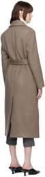 Nothing Written SSENSE Exclusive Taupe Shawl Collar Coat