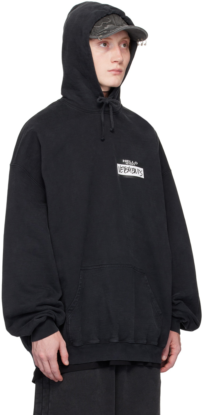 VETEMENTS Black 'My Name Is Vetements' Hoodie