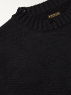 KAPITAL - Distressed Jacquard-Knit Sweater - Black