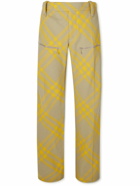 Burberry - Wide-Leg Checked Virgin Wool-Twill Trousers - Yellow