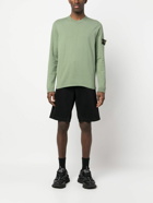 STONE ISLAND - Logo Cotton Crewneck Sweatshirt