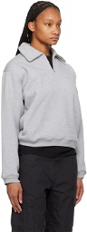 Stüssy Gray Half-Zip Sweatshirt