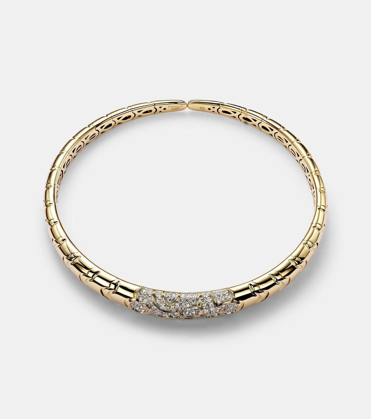 Marina B Onda 18kt gold choker with diamonds