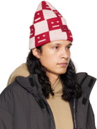 Acne Studios Red & Pink Checkerboard Beanie