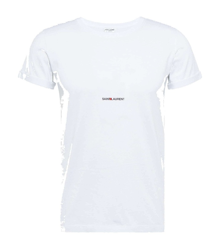 Photo: Saint Laurent - Signature logo cotton T-shirt