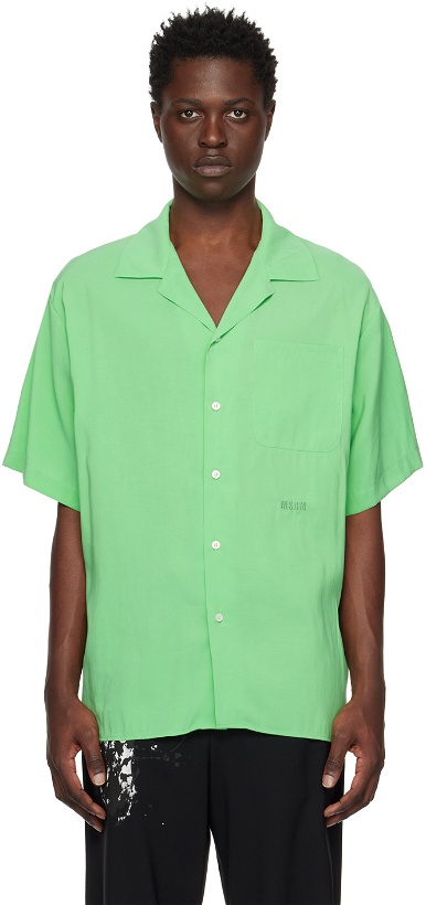 Photo: MSGM Green Fluid Shirt