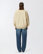 Pinko Oversized Sweatshirt With Shiny Embroidered Neck Fog Beige