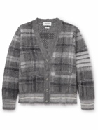 Thom Browne - Checked Mohair-Blend Cardigan - Gray