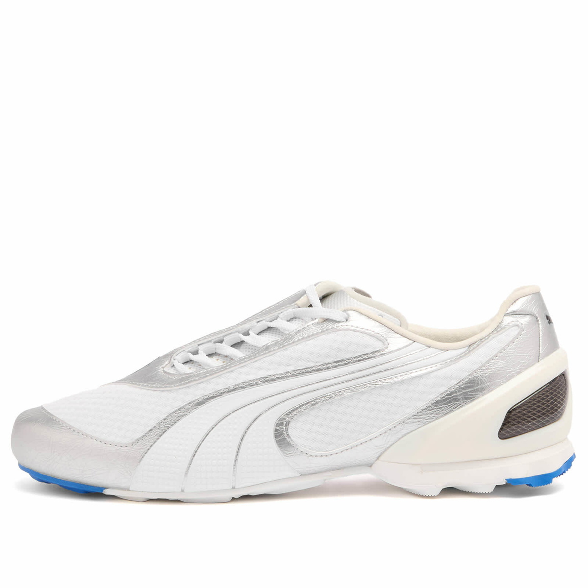 Puma V1.25 Metallic Sneaker in White/Silver