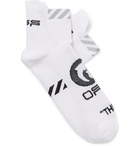 Off-White - Logo-Intarsia Stretch-Knit Socks - White