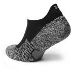 Under Armour - UA Run Cushioned Mélange Stretch-Knit No-Show Socks - Black