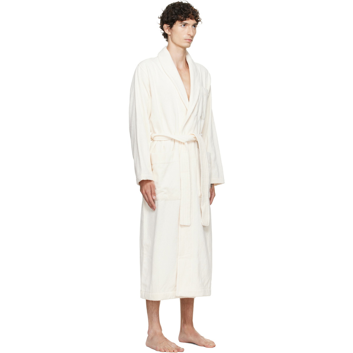Tekla Off-White Terry Classic Bathrobe