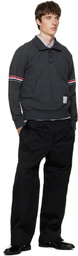 Thom Browne Gray Funnel Neck RWB Pique Loopback Sweatshirt