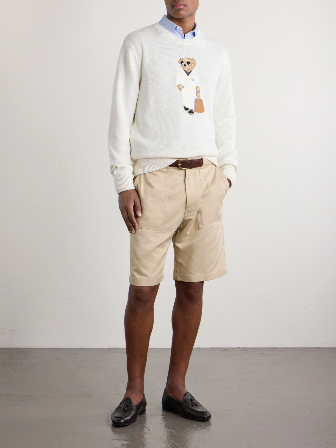 Ralph Lauren Purple label - Straight-Leg Silk-Twill Shorts - Neutrals