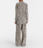 Balenciaga Snake-print silk palazzo pants