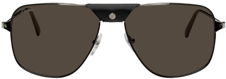 Photo: Cartier Black Santos de Cartier Aviator Sunglasses