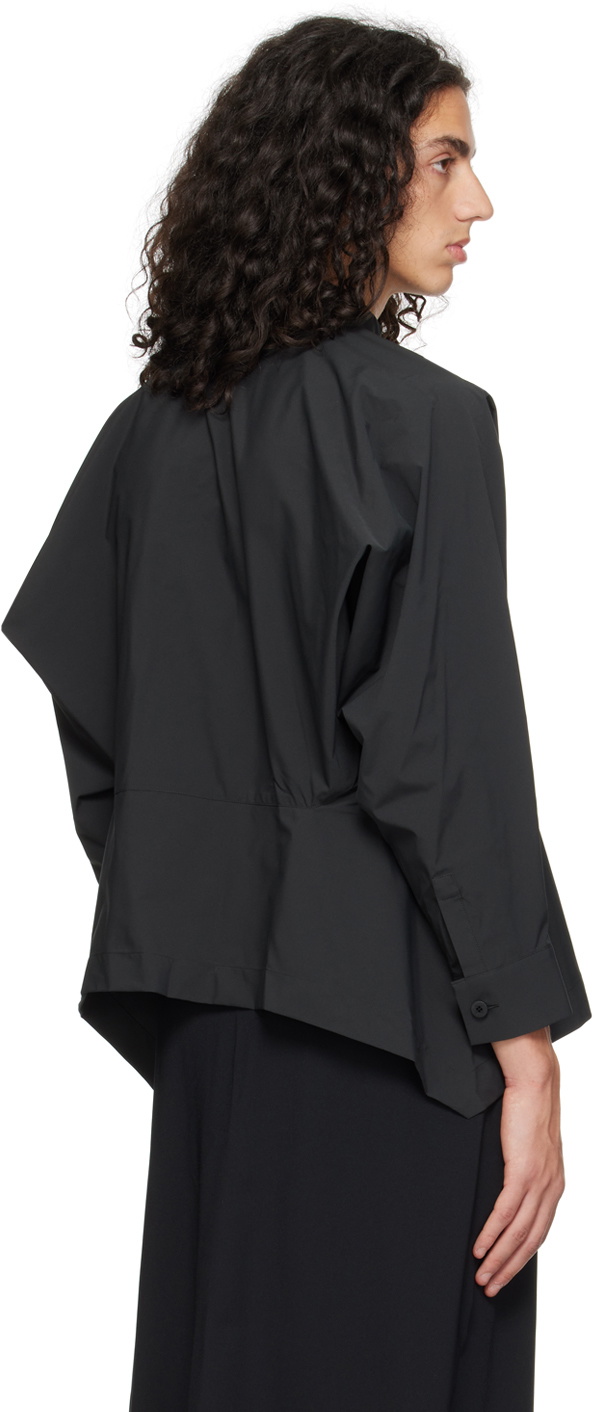 132 5. ISSEY MIYAKE Black Trapezoid Shirt