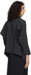 132 5. ISSEY MIYAKE Black Trapezoid Shirt