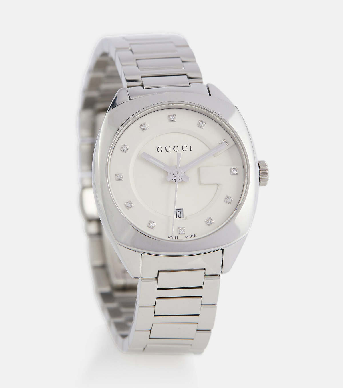 Gucci - GG2570 29mm stainless steel watch with diamonds Gucci