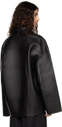 Teurn Studios SSENSE Exclusive Black Bonded Leather Jacket