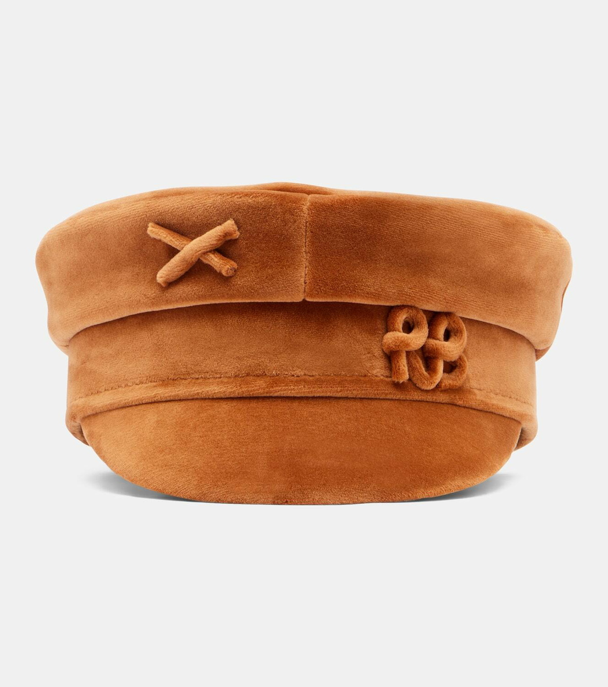 Ruslan Baginskiy Logo velvet newsboy cap