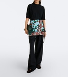 Dries Van Noten Leather-trimmed velvet ballet flats