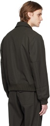 Helmut Lang Khaki Spread Collar Bomber Jacket