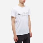 Balmain Men's Classic Fit Foil T-Shirt in White/Silver