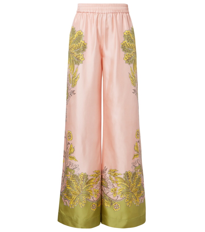 Photo: La DoubleJ Floral silk twill palazzo pants
