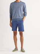 PETER MILLAR - Slim-Fit Striped Mélange Linen and Merino Wool-Blend Sweater - Blue - S