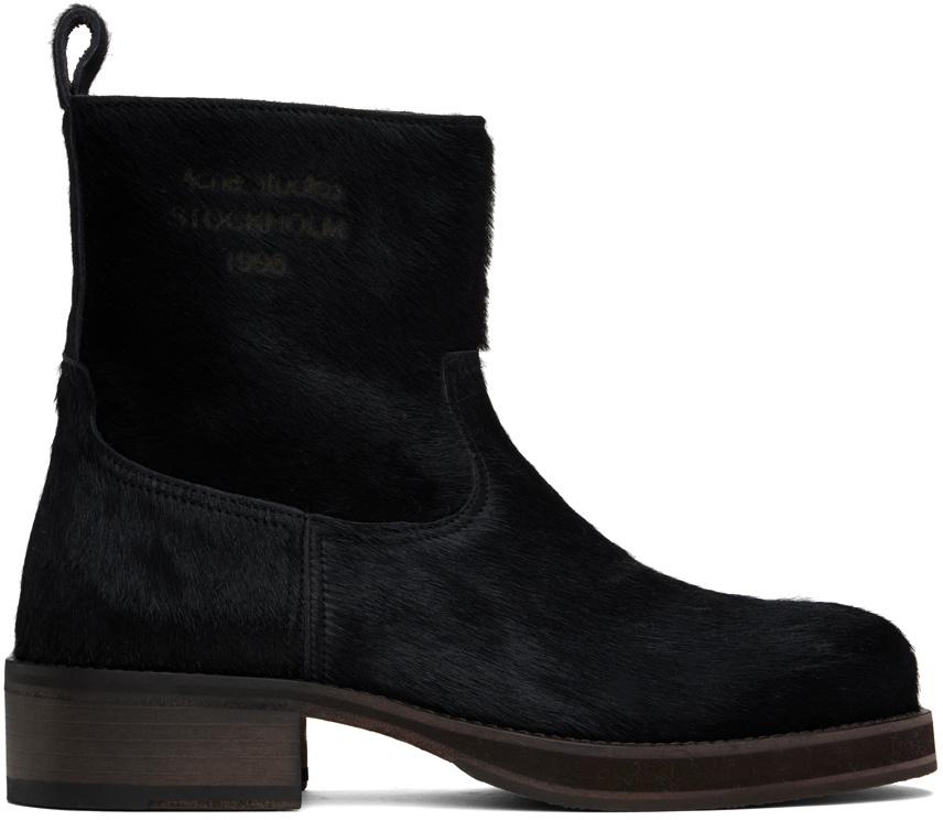 Acne Studios黒スエードシューズ Acne Studios Panelled low-top Sneakers | Black | FARFETCH