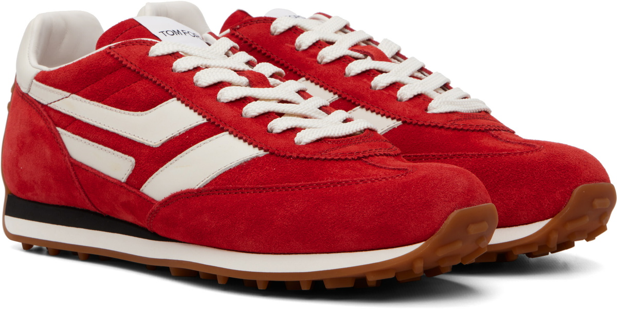 TOM FORD Red Suede Mick Sneakers