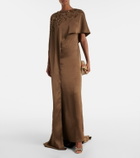 Marmar Halim Embellished caped draped gown