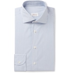 Brioni - Blue Striped Cotton-Poplin Shirt - Blue